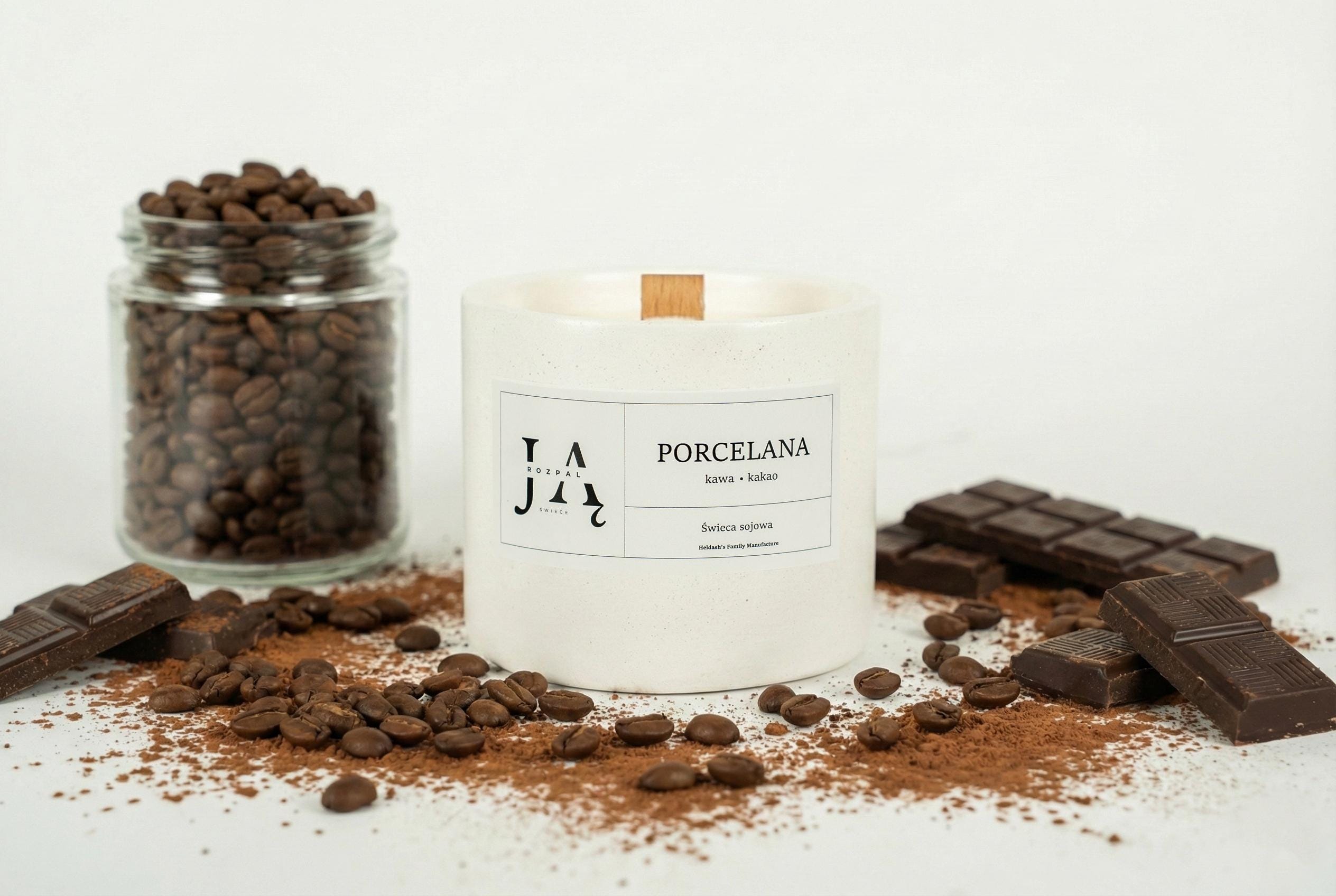 PORCELANA | głęboka, deserowa świeca sojowa