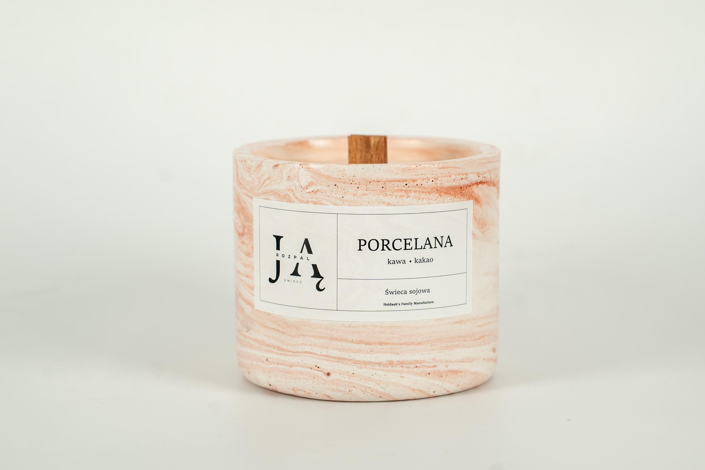 PORCELANA | głęboka, deserowa świeca sojowa