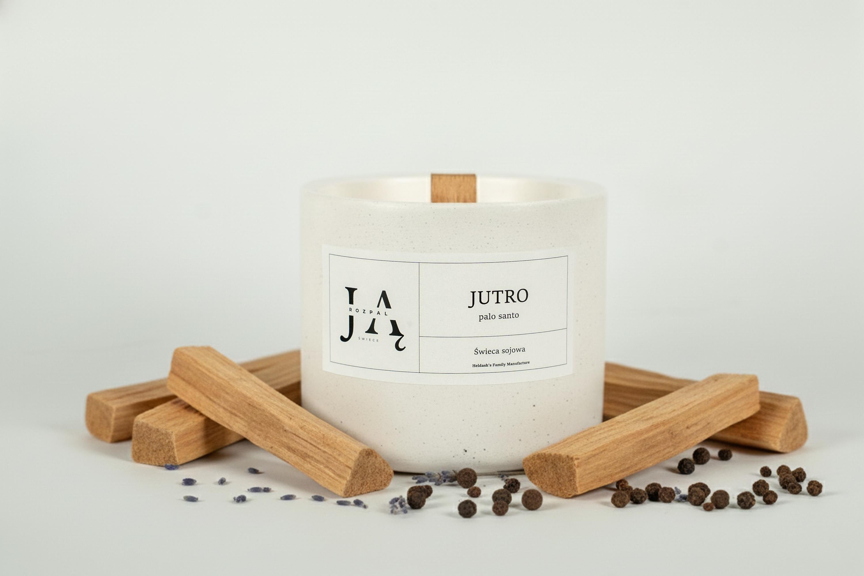 JUTRO | minimalistyczna świeca sojowa Palo Santo