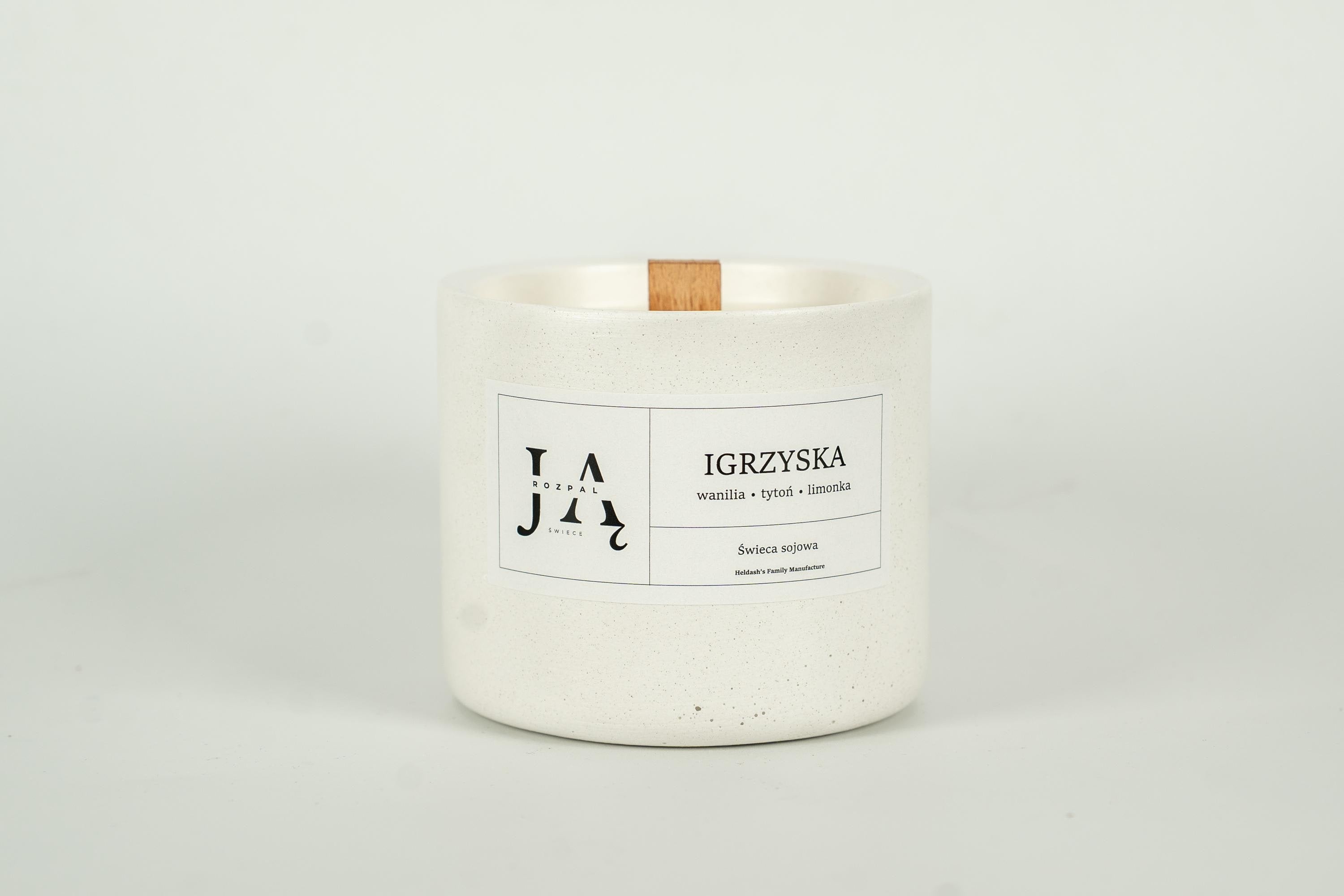 IGRZYSKA | naturalna świeca sojowa z drewnianym knotem