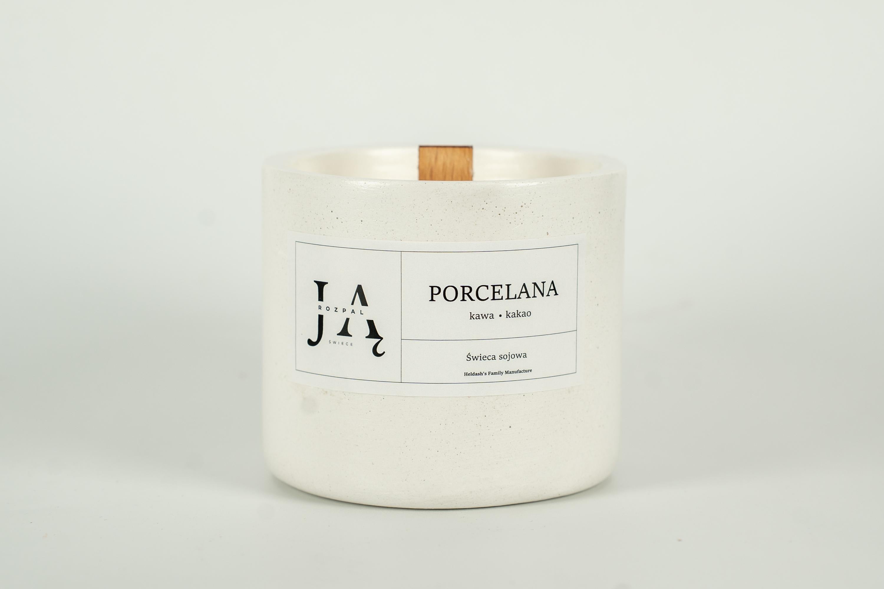 PORCELANA | głęboka, deserowa świeca sojowa