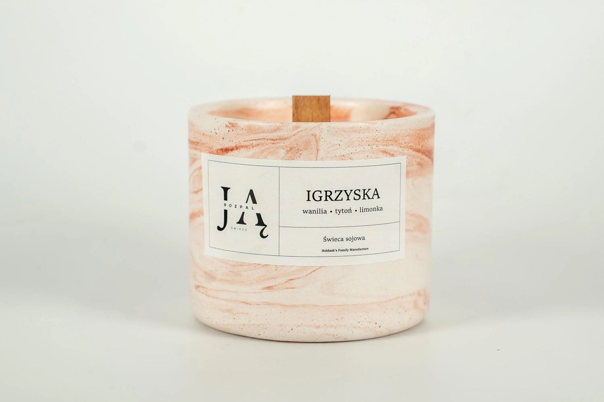 IGRZYSKA | naturalna świeca sojowa z drewnianym knotem - Rozpal Ją