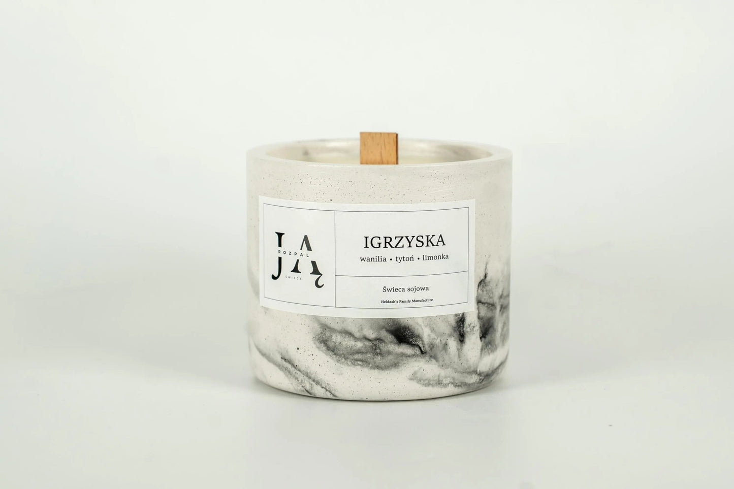 IGRZYSKA | naturalna świeca sojowa z drewnianym knotem - Rozpal Ją