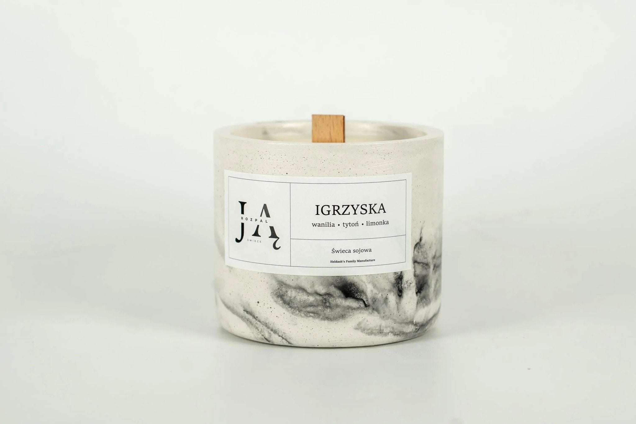 IGRZYSKA | naturalna świeca sojowa z drewnianym knotem - Rozpal Ją