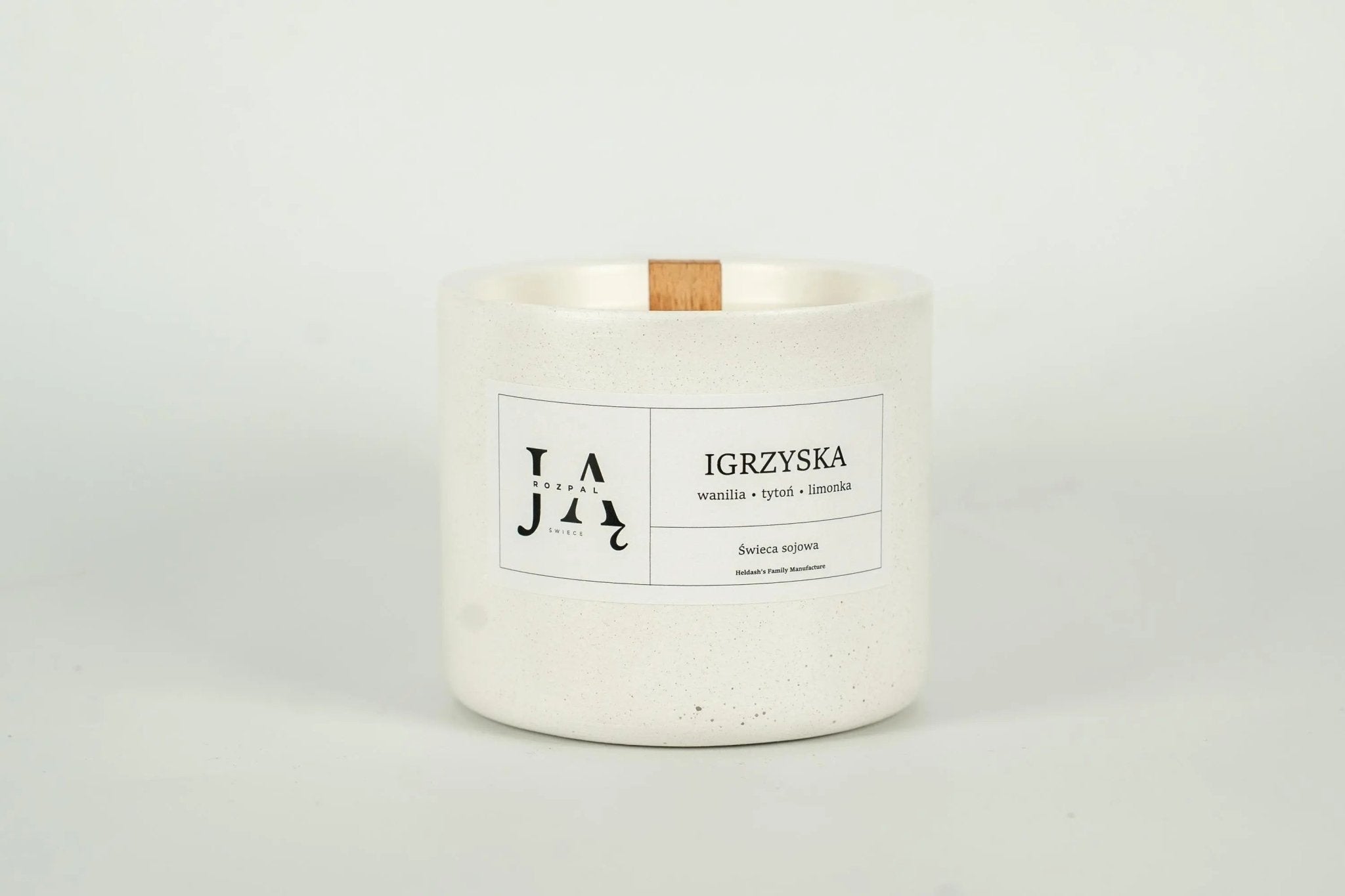IGRZYSKA | naturalna świeca sojowa z drewnianym knotem - Rozpal Ją