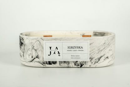 Świeca sojowa "IGRZYSKA" świeca z kontrastowym charakterem - Czarna