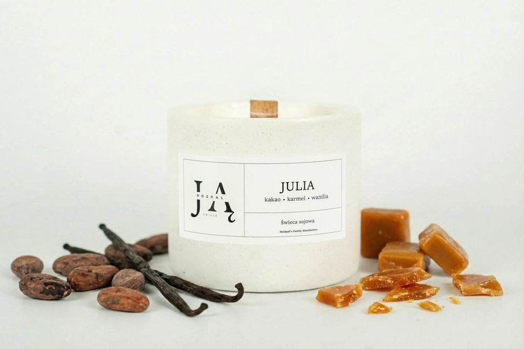 JULIA | słodka świeca sojowa z nutą kakao i karmelu - Rozpal Ją