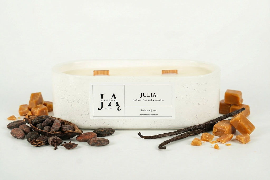 Świeca sojowa "JULIA" świeca z nutą kakao i karmelu