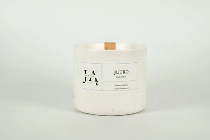 JUTRO | minimalistyczna świeca sojowa Palo Santo - Rozpal Ją