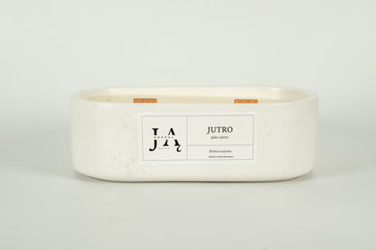 Świeca sojowa "JUTRO" Palo Santo - Biała