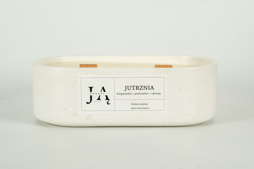 Świeca sojowa "JUTRZNIA" świeca o cytrusowej świeżości - Biała