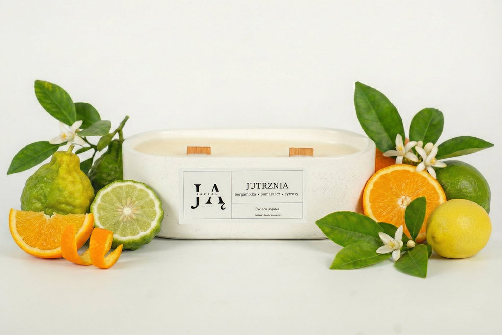 Świeca sojowa "JUTRZNIA" świeca o cytrusowej świeżości