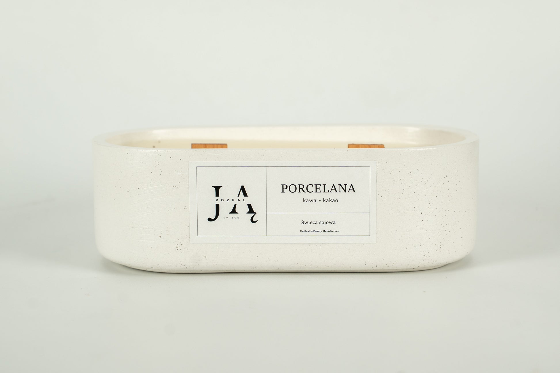 Świeca sojowa "PORCELANA" głęboka, deserowa kompozycja - Biała