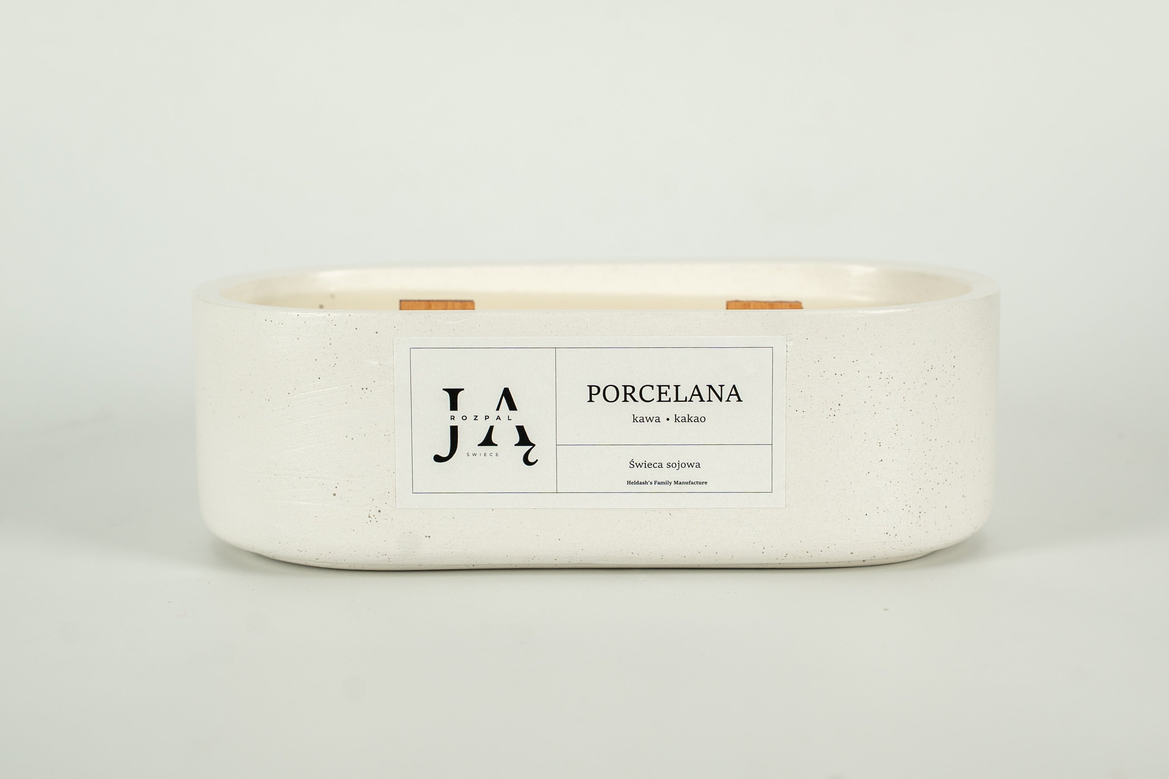 Świeca sojowa "PORCELANA" głęboka, deserowa kompozycja - Biała