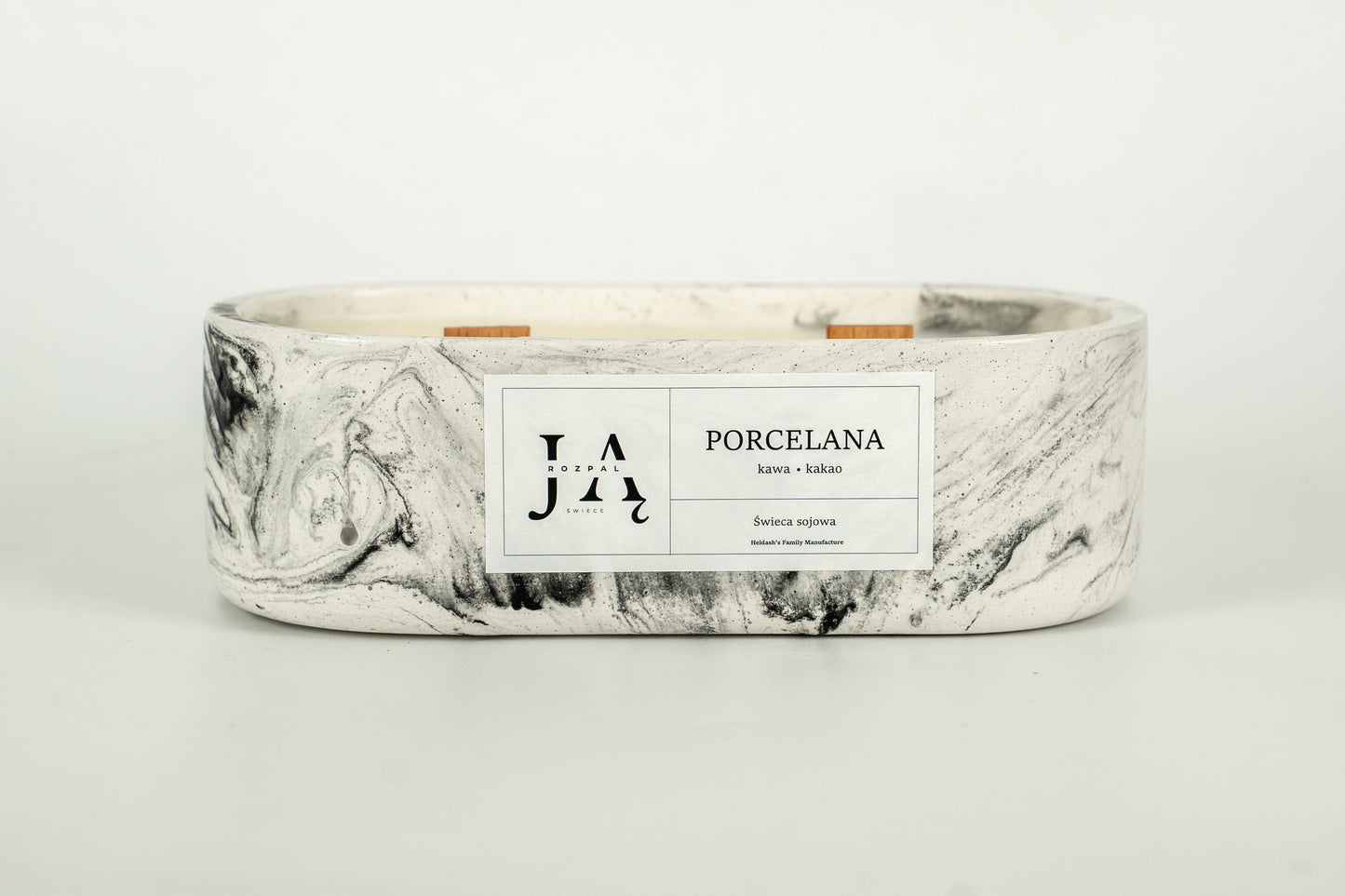 Świeca sojowa "PORCELANA" głęboka, deserowa kompozycja - Czarna