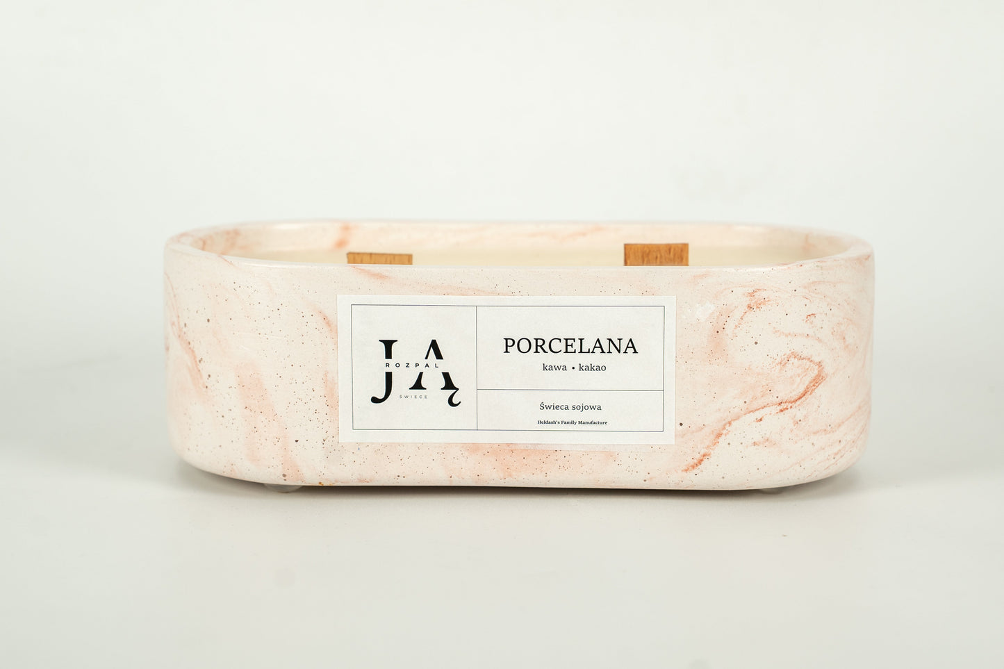 Świeca sojowa "PORCELANA" głęboka, deserowa kompozycja - Czerwona
