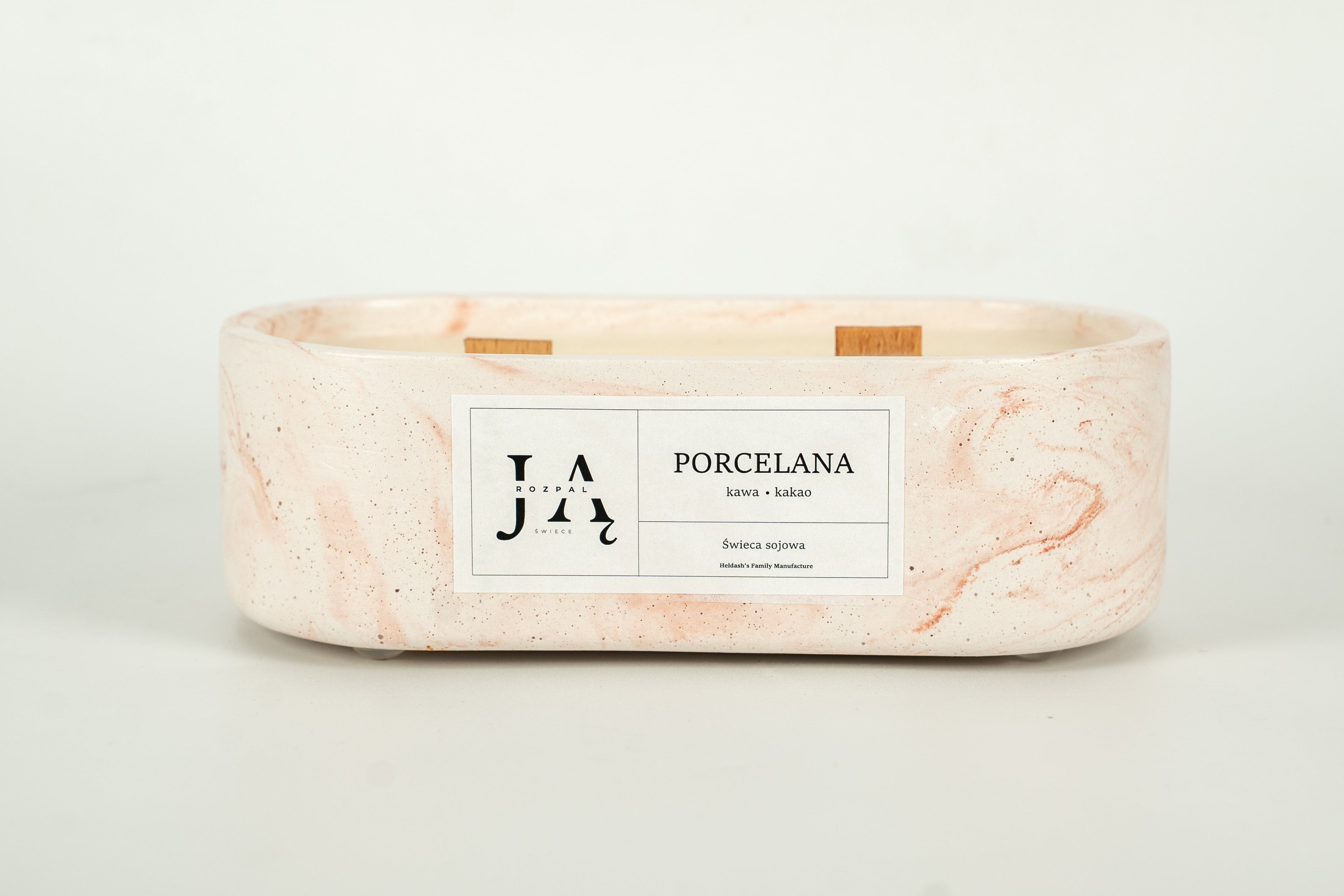 Świeca sojowa "PORCELANA" głęboka, deserowa kompozycja - Czerwona