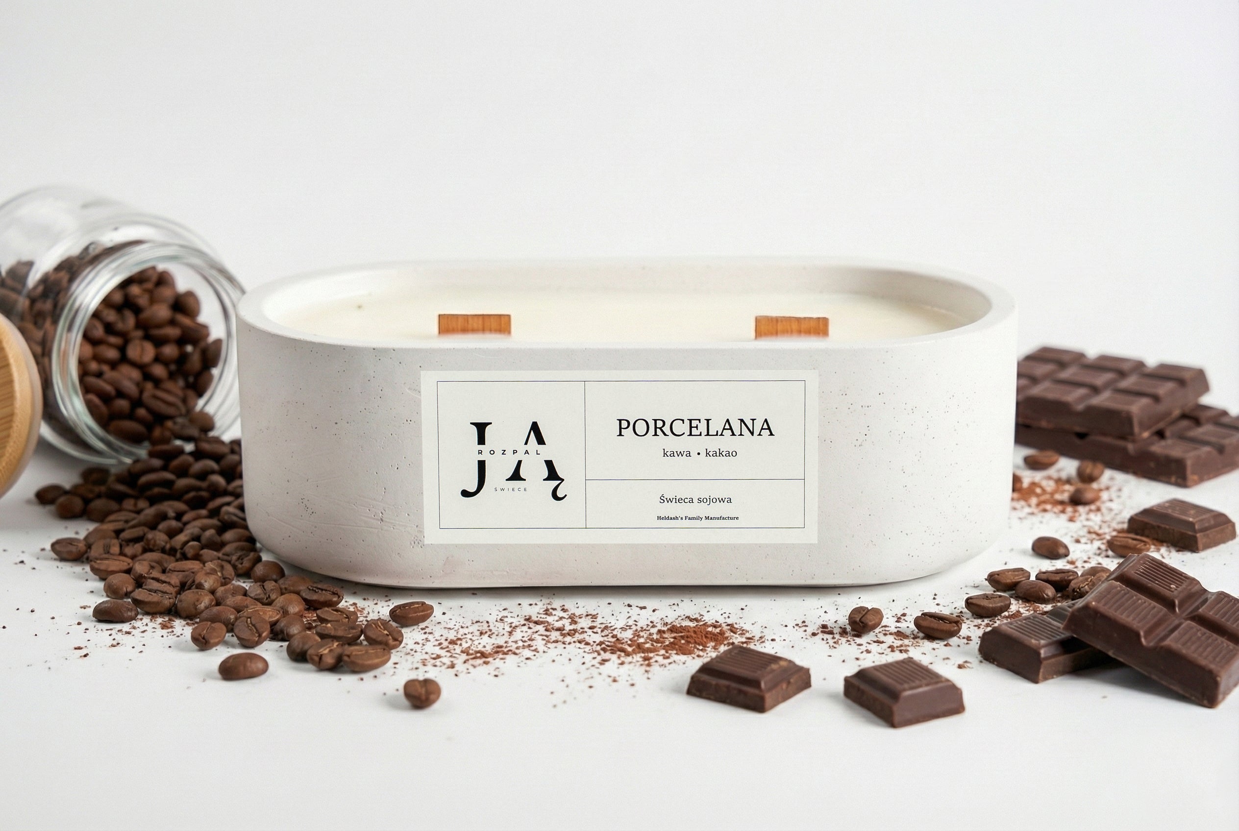 Świeca sojowa "PORCELANA" głęboka, deserowa kompozycja