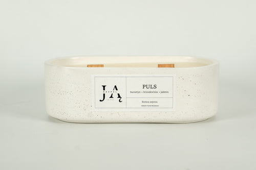 Świeca sojowa "PULS" świeca zmysłowa i pełna energii - Biała