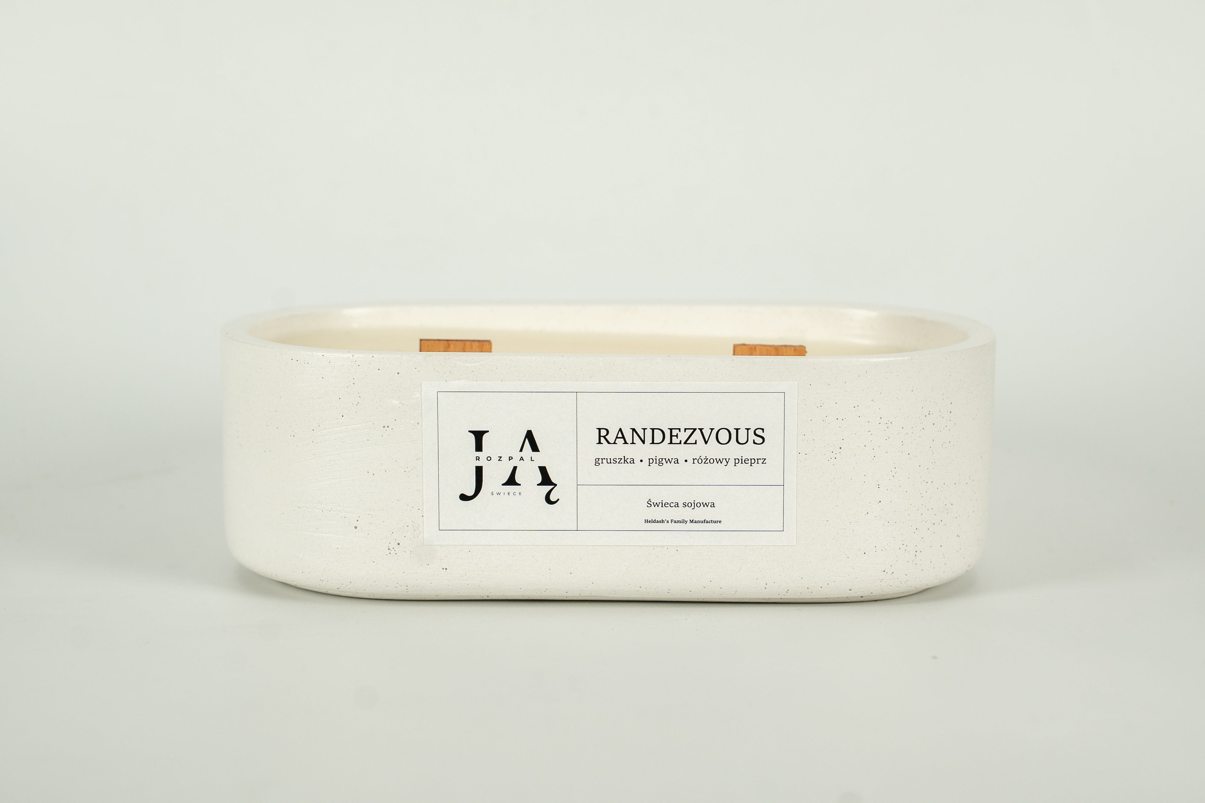 Świeca sojowa "RANDEZVOUS" świeca o owocowo-pikantnym aromacie - Biała