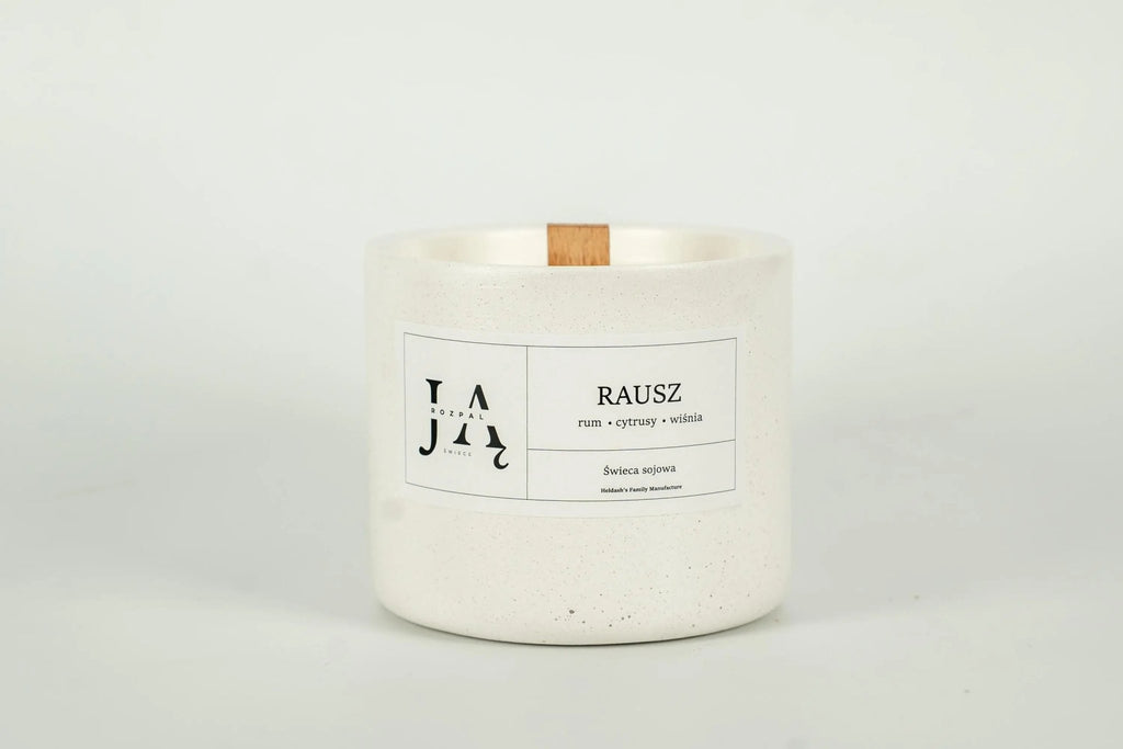 RAUSZ | intensywna świeca sojowa z nutą rumu i wiśni - Rozpal Ją