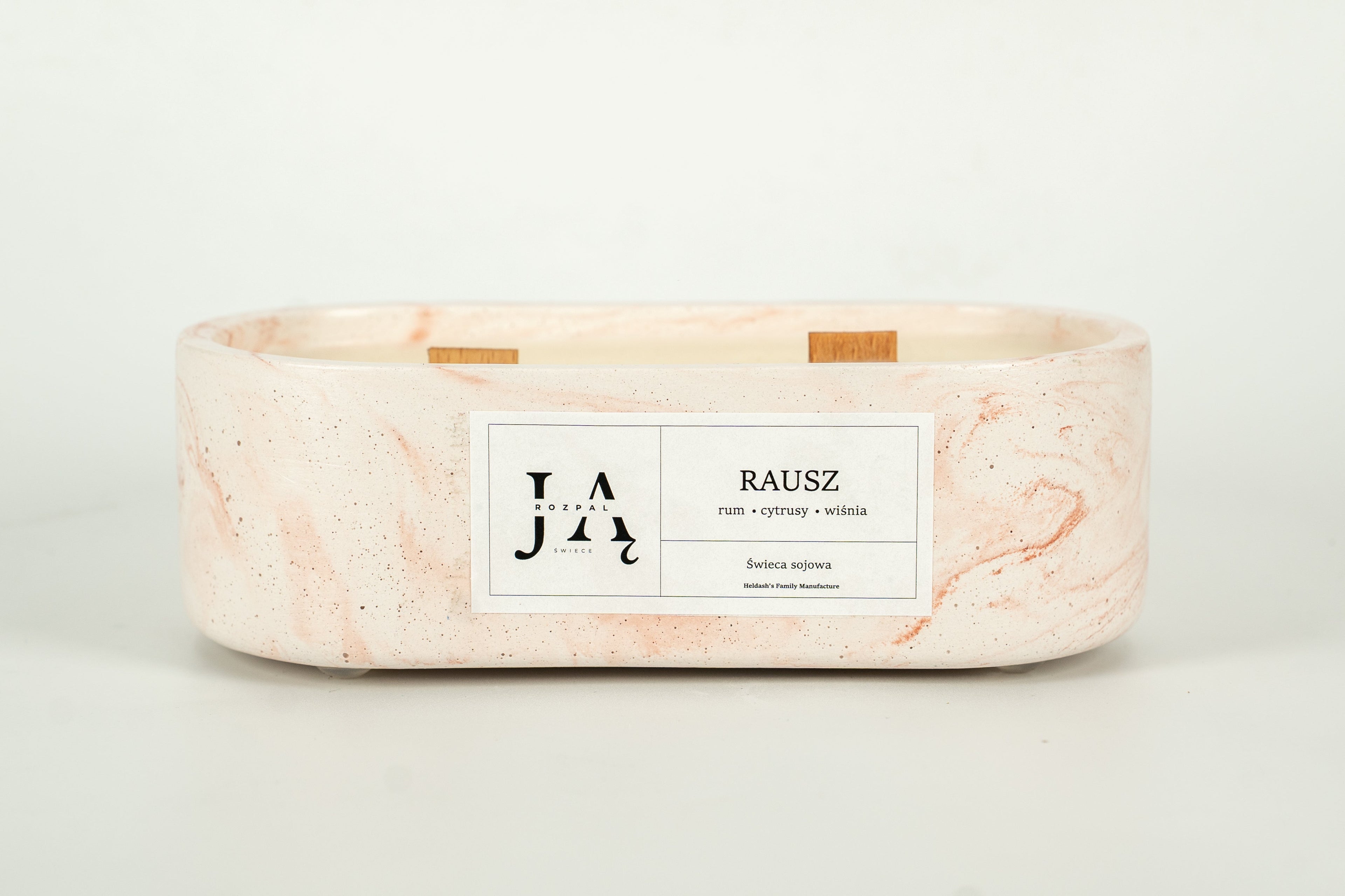 Świeca sojowa "RAUSZ" świeca z nutą rumu i wiśni - Czerwona